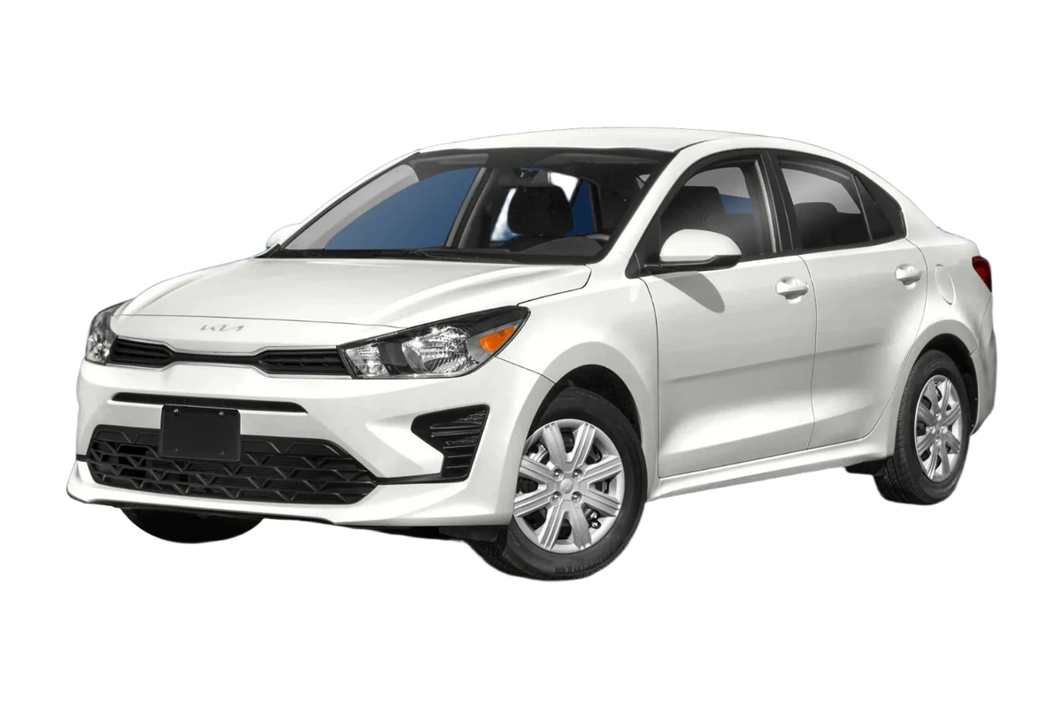 Kia Rio compact rental car from TRAC Car Rental Aruba